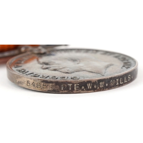 2664 - A British military World War I medal pair awarded to 54956 PTE.W.W.MILLS.DURH.L.I.