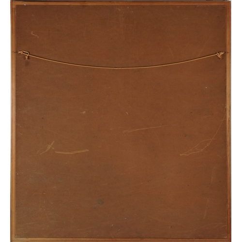 2496 - Salter - Figures on a boat, 20th century Impressionist school oil on board, within a pine frame, 92c... 