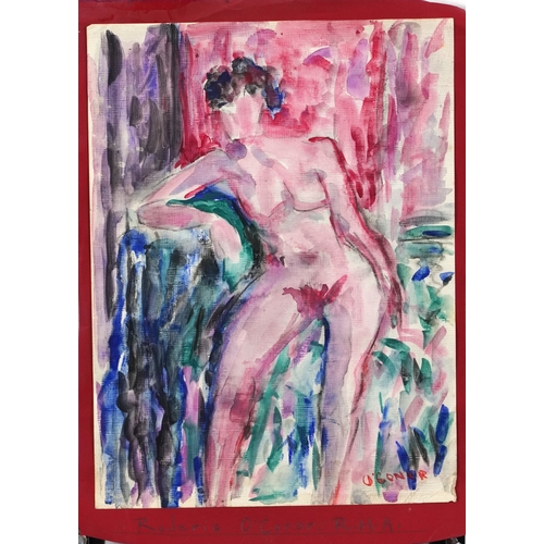 2544 - Roderic O'Conor - Full length female nude, 20th century Irish school watercolour on paper, unframed,... 