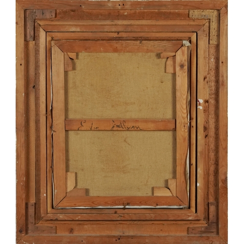 2333 - Street scene, 20th century continental school oil on canvas, signed, within a gilt frame, 49cm x 39c... 