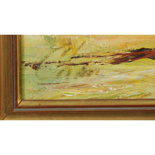 2495 - Chang - Ladder Street, late 20th century Asian school oil on canvas, framed, 88cm x 58cm.