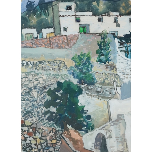 2465 - R. A Pendered - Walls & Gardens, 20th century watercolour on paper, framed and glazed, 77cm x 55cm.
