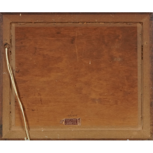 2429 - Mother and child, 20th century mixed media on paper, within a stained pine frame, 30cm x 36cm.