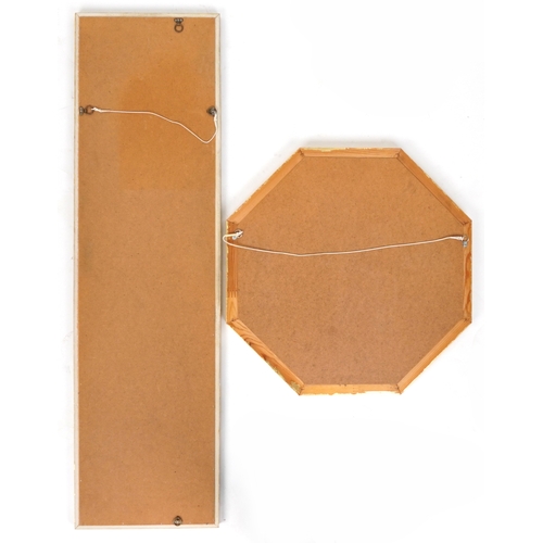 2138 - A late 20th century gilt framed octagonal wall mirror together with a similar full length mirror, th... 