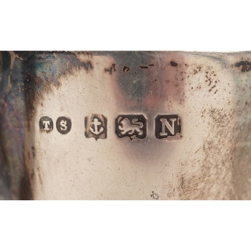 3641 - Antique and later silver comprising two twin handled trophies, a Dutch caddy spoon and set of 830 gr... 