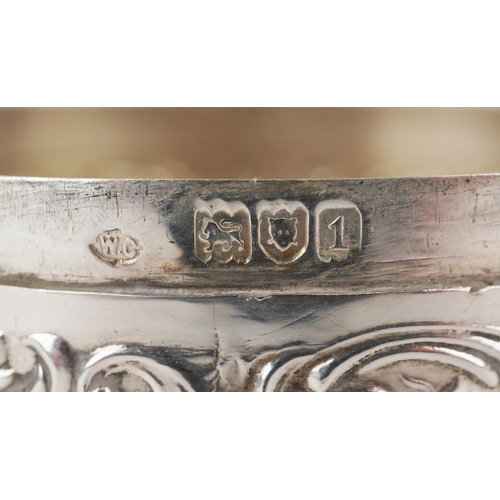 3600 - William Comyns & Sons, an Edwardian circular silver pot pourri box and cover having pierced lid and ... 