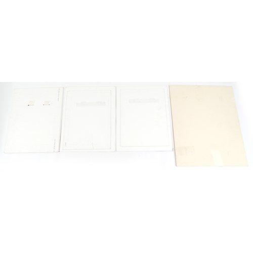 2541 - A group of four early 20th century Russian operatic costume drawings, each annotated and indistinctl... 