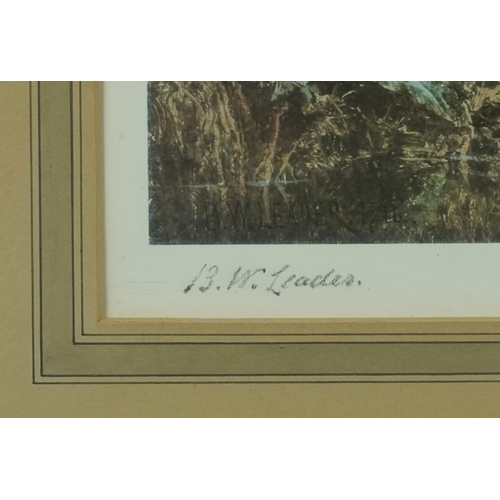 2278 - B. W. Leader - A Fine Autumn Morning, early 20th century British school Fine Art Trade Guild pencil ... 