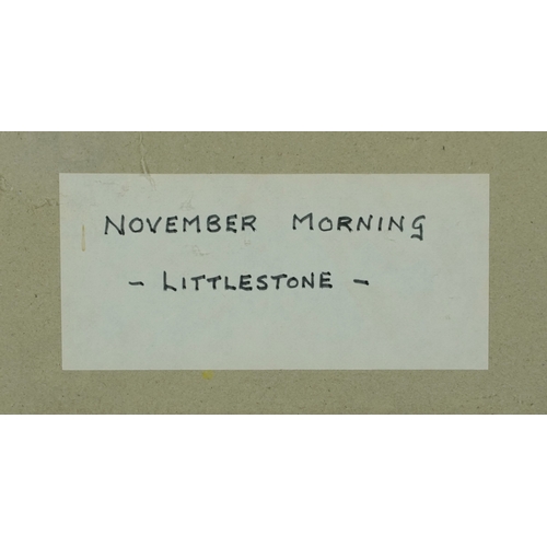 2515 - Catherine Wiles - November Morning, Littlestone, 20th century British school watercolour on paper, f... 