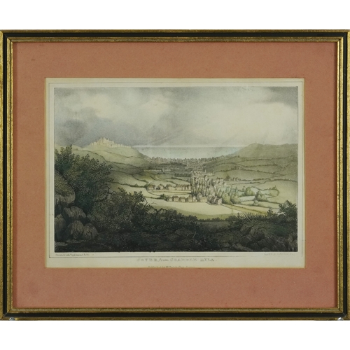 2490 - A group of six 19th century and later coloured engravings, the largest 19cm x 38cm.