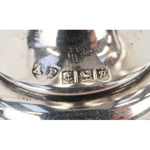 3604 - Alvic Products, a pair of silver tapered candlesticks, Birmingham 1964, 12cm high, total 132.6g.