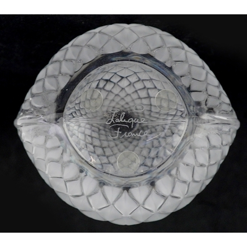 4 - A Lalique frosted glass Vibration vase, etched Lalique France to the base, 15.5cm high.