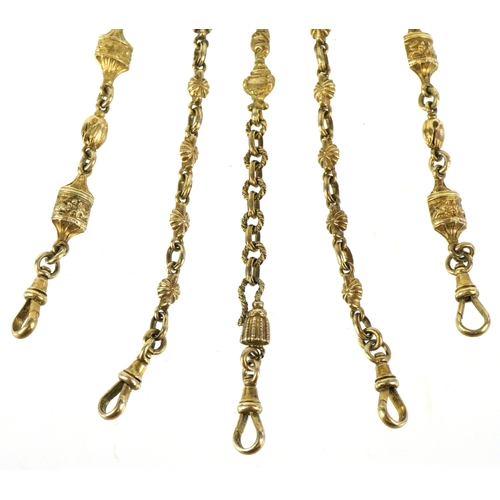 303 - Archibald Douglas, a Victorian silver gilt chatelaine pierced with Putti and scrolling foliage, Lond... 