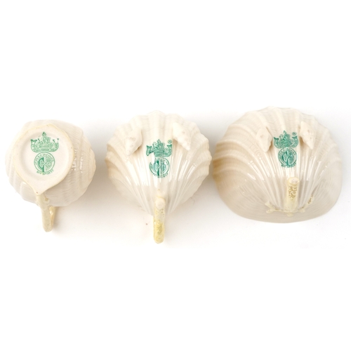 1794 - 20th century China comprising Belleek shell design porcelain and three floral spill vases, the large... 