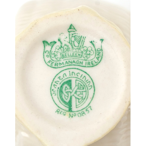 1794 - 20th century China comprising Belleek shell design porcelain and three floral spill vases, the large... 