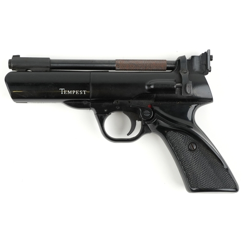 1380 - A vintage Webley & Scott Tempest .22 cal air pistol with box, 21cm in length.