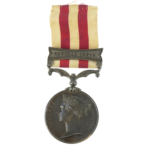 2638 - A Queen Victoria Indian Mutiny medal awarded to Assistant Surgeon W.C.Elliott 4th Madras Cavalry wit... 