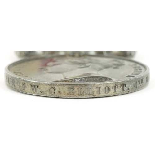 2638 - A Queen Victoria Indian Mutiny medal awarded to Assistant Surgeon W.C.Elliott 4th Madras Cavalry wit... 