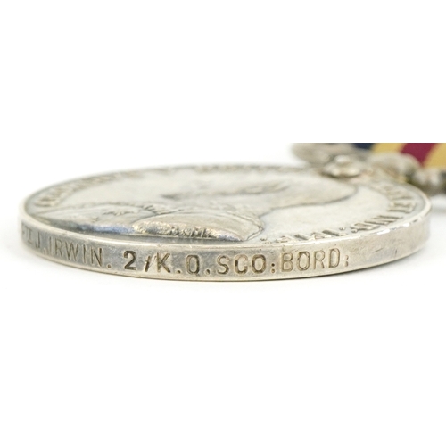 2662 - A British military World War I medal group awarded to 40393 PTE.J.IRWIN.2/K.O.SCO.BORD including a G... 