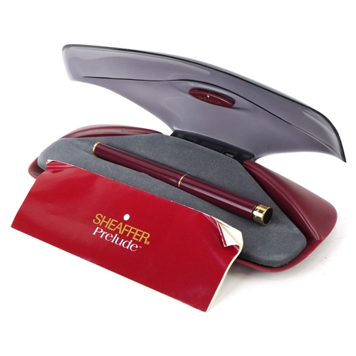 79 - A Sheaffer Prelude fountain pen having a 14ct gold nib, with box.