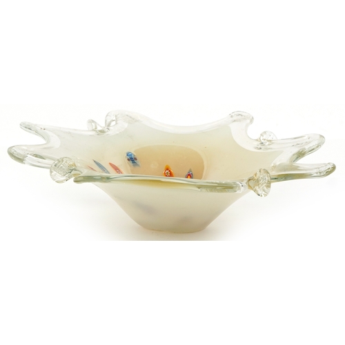 1669 - An Italian Murano style glass fruit bowl, 37cm wide.