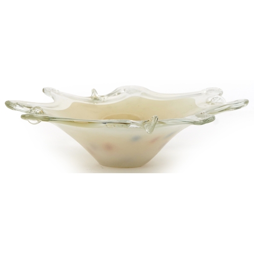 1669 - An Italian Murano style glass fruit bowl, 37cm wide.