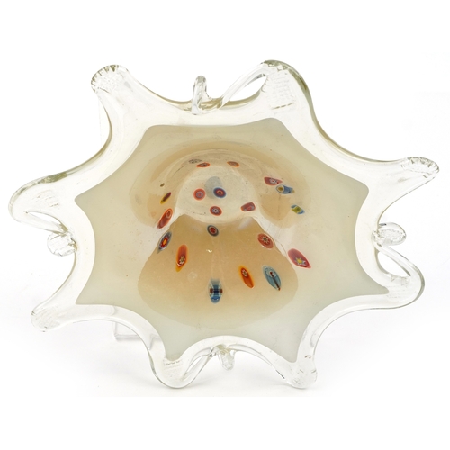 1669 - An Italian Murano style glass fruit bowl, 37cm wide.