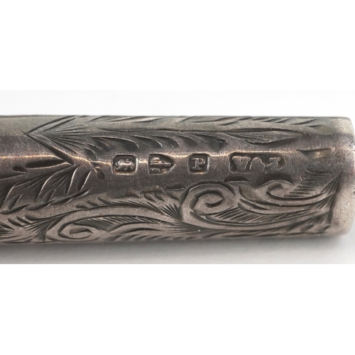 69 - Three silver propelling pencil cases, the largest 7.7cm in length, total 40.2g.