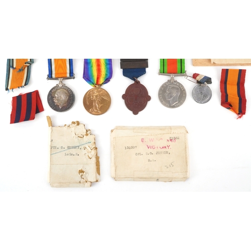 2697 - British military World War I and World War II medals, the World War I medal pair awarded to 132397 C... 