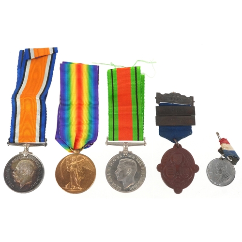 2697 - British military World War I and World War II medals, the World War I medal pair awarded to 132397 C... 