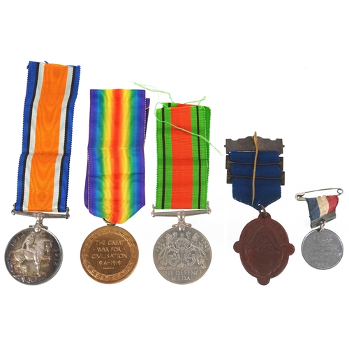 2697 - British military World War I and World War II medals, the World War I medal pair awarded to 132397 C... 