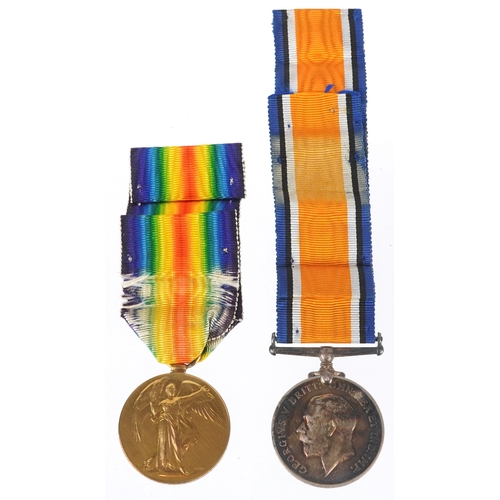 2673 - A British military World War I medal pair and death plaque awarded to 4198 PTE RICHARD WILLIAM HAFFE... 