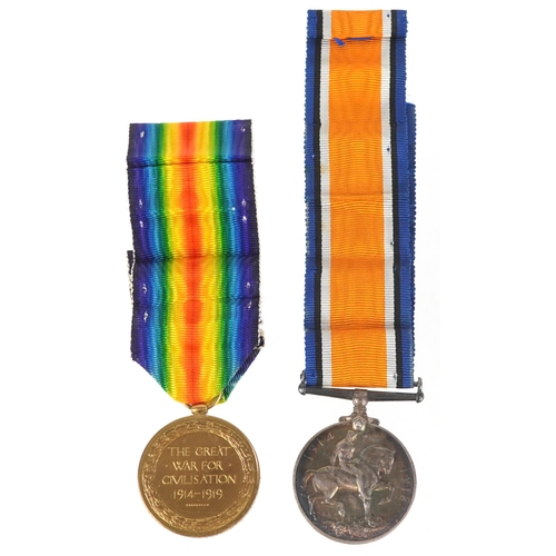 2673 - A British military World War I medal pair and death plaque awarded to 4198 PTE RICHARD WILLIAM HAFFE... 