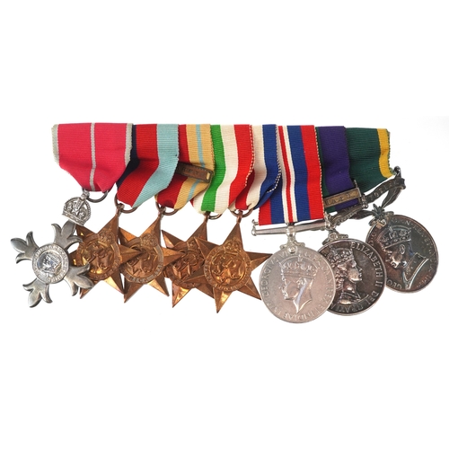 2656 - A British military World War II medal group awarded to MAJOR.J.A.EVANS.R.E.M.E including MBE, Genera... 