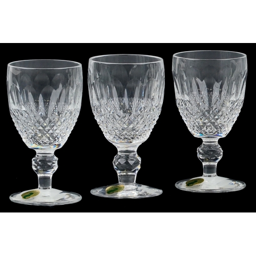 665 - A set of six Waterford Crystal Colleen claret glasses, 12cm high.