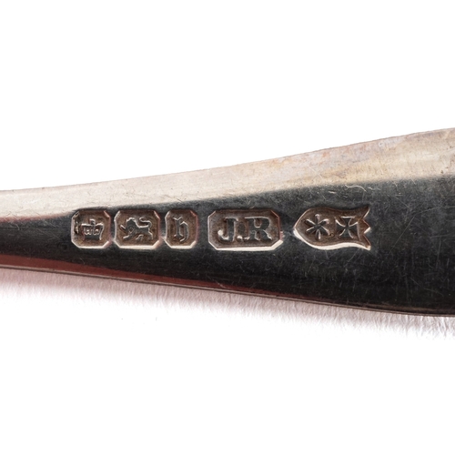 3630 - Joseph Rodgers & Sons, a set of six Victorian silver teaspoons and sugar tongs with floral engraved ... 