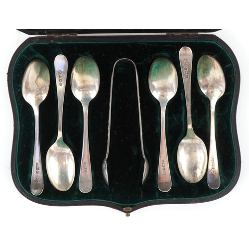3643 - Joseph Rodgers & Sons, a set of six Victorian teaspoons housed in a velvet and silk lined fitted cas... 