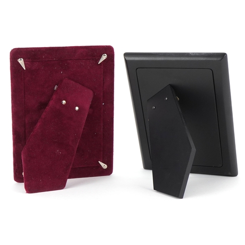 3613 - Two Elizabeth II rectangular silver easel photo frames by Carrs and Kitney & Co., the largest 15.5cm... 