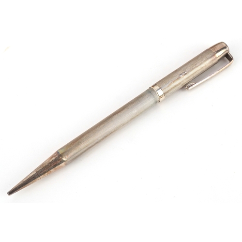 73 - Four engine turned silver propelling pencils including Yard-O-Led, the largest 12.5cm in length.