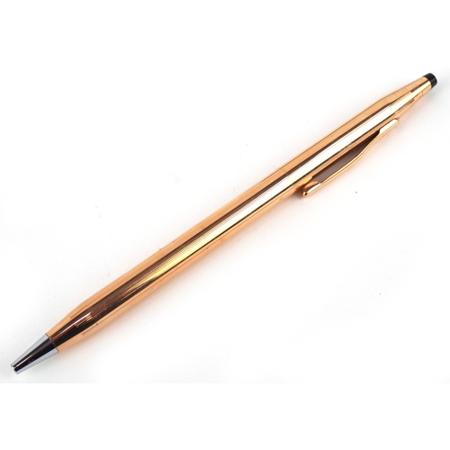 85 - Six gold plated and yellow metal propelling pencils, some with engine turned decoration including Cr... 