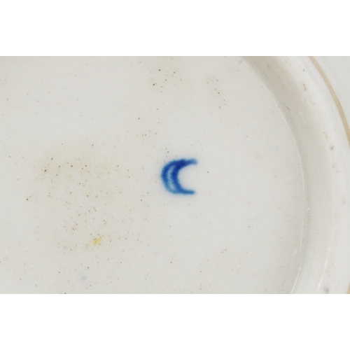 548 - An early 19th century Royal Worcester part tea service with hand painted gilded thistle and cobalt b... 