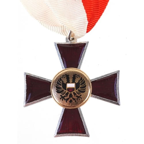 2720 - A German military interest enamelled Lübeck Hanseatic Cross.