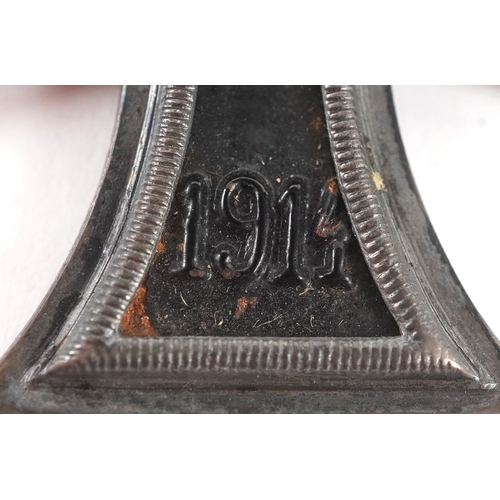 2718 - A German military interest Iron Cross and Flanders Marine Cross.