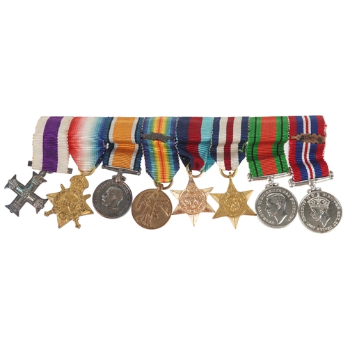 2685 - A British military World War I and World War II dress medal group with Military Cross.