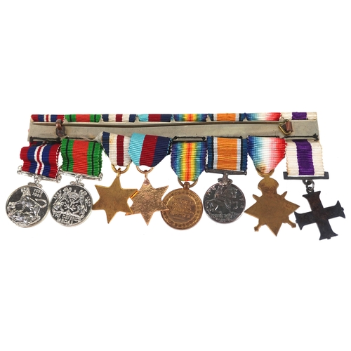 2685 - A British military World War I and World War II dress medal group with Military Cross.