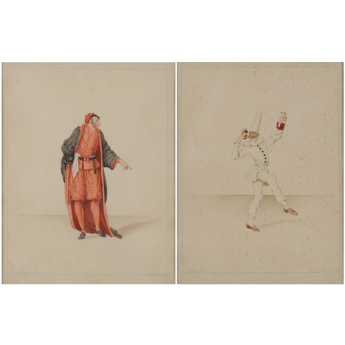 2450 - B. D. P - Costume designs, a pair of early 20th century continental school lithographs, indistinctly... 