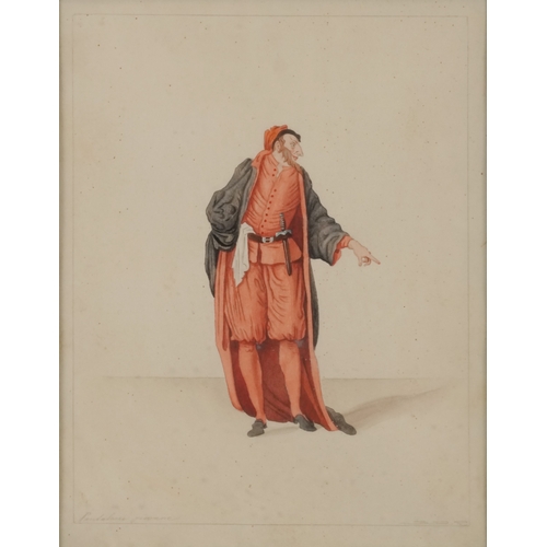 2450 - B. D. P - Costume designs, a pair of early 20th century continental school lithographs, indistinctly... 