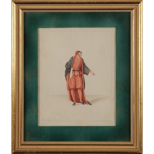 2450 - B. D. P - Costume designs, a pair of early 20th century continental school lithographs, indistinctly... 