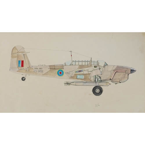2779 - E. N. Bauer - Fairey Barracuda, 20th century British school mixed media on paper, framed and glazed,... 
