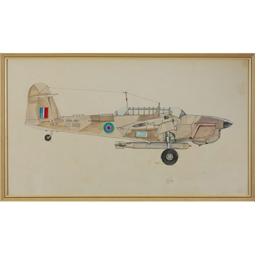 2779 - E. N. Bauer - Fairey Barracuda, 20th century British school mixed media on paper, framed and glazed,... 